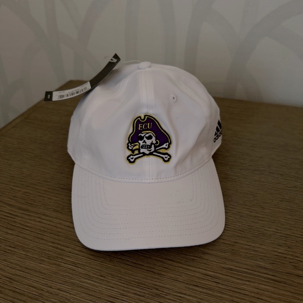 Adidas East Carolina U White Pirate Logo Cap